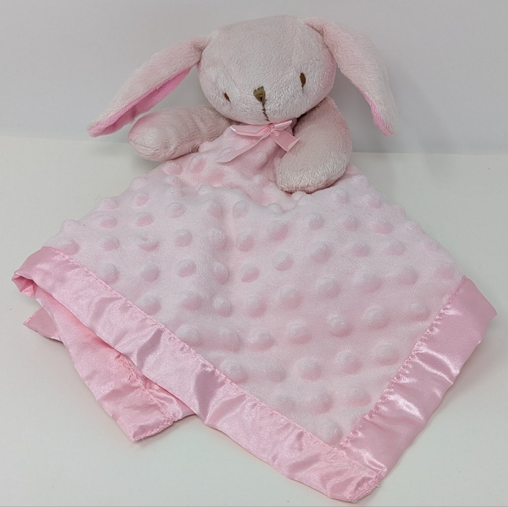 Lovey Bunny Rabbit Pink Baby Security Blanket Pro Goleem
